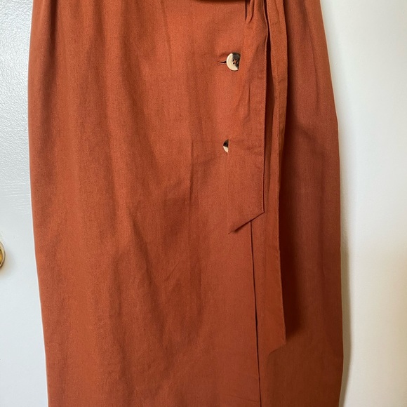 ASOS Button detail safari linen midi dress - Picture 3 of 5